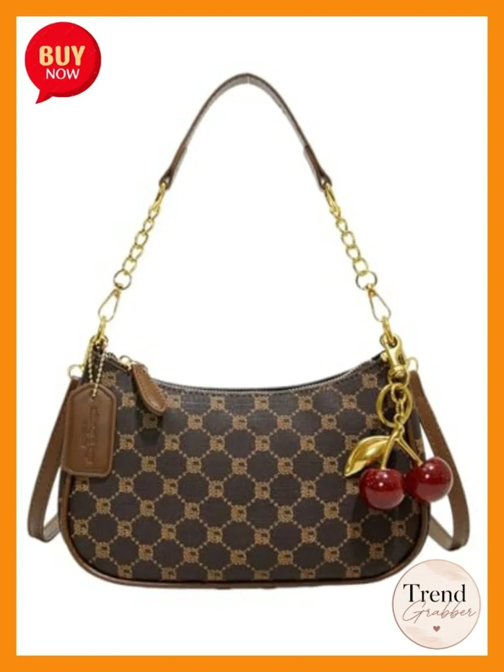 PU Leather Small Hobo Clutch Purse Crossbody Gold Chain Handbag